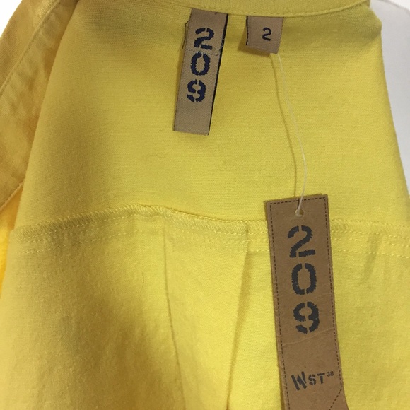 209 WST 38 canary yellow linen top NWT - Picture 6 of 6